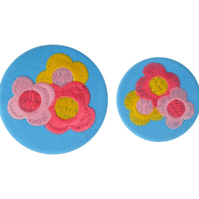 Embroidered round mirror